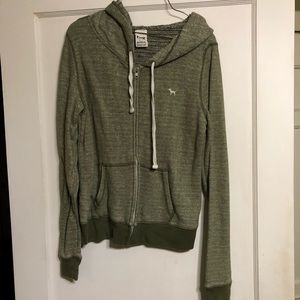 Green Victoria’s Secret PINK hoodie zip up small